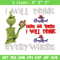 The Grinch I will drink Christmas Embroidery design, Grinch Embroidery, Grinch design, Embroidery file, Instant download.jpg