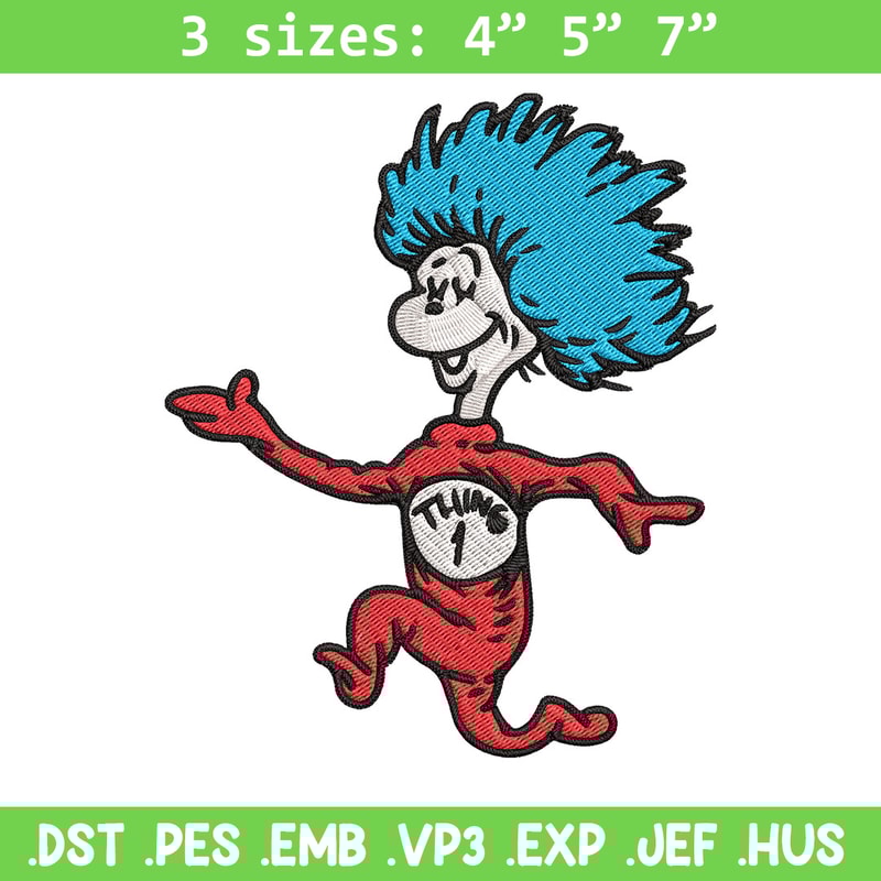 Thing 1 Embroidery Design, Dr seuss Embroidery, Embroidery File, logo shirt, Embroidery design, Digital download..jpg