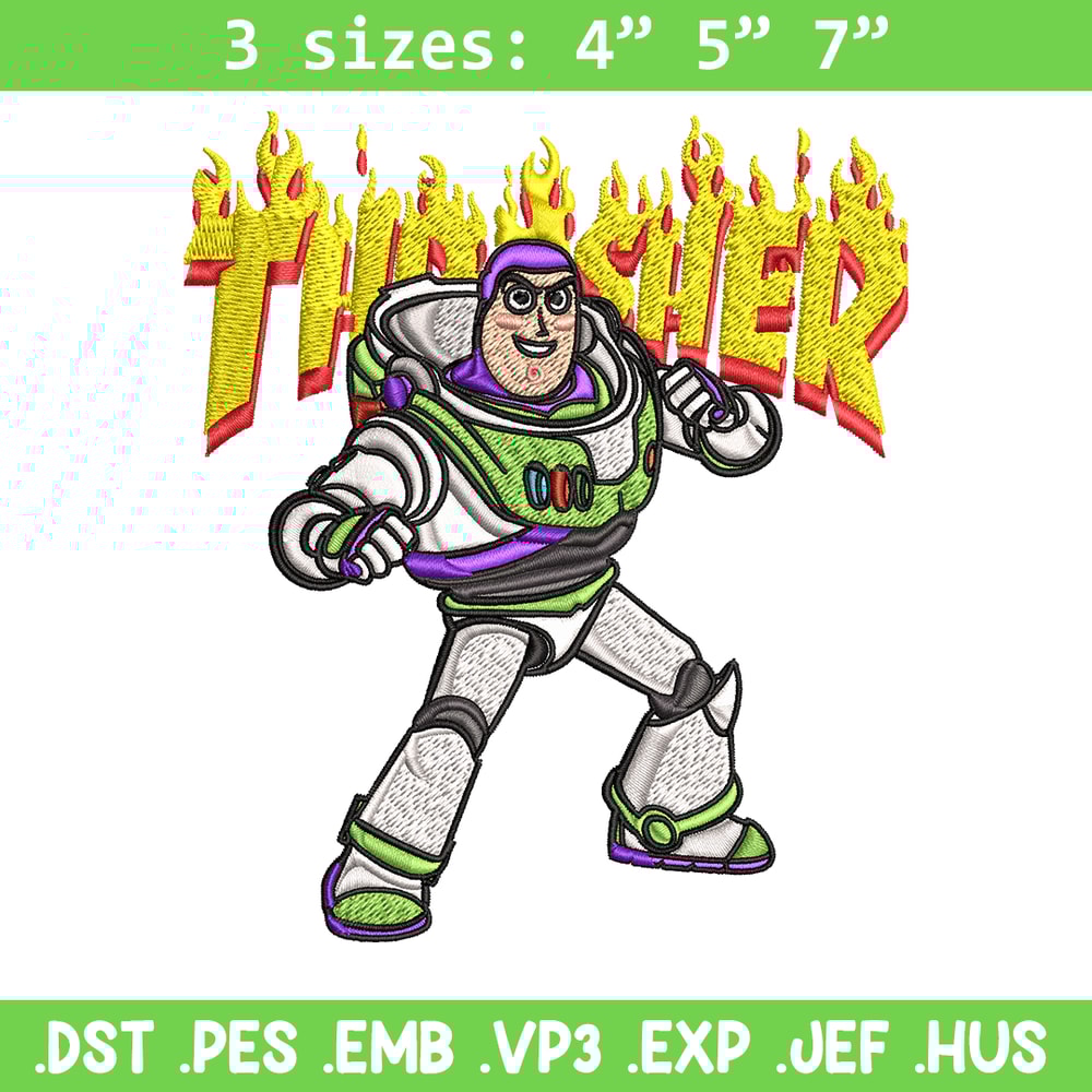 Thrasher Buzz Lightyear Embroidery design, Buzz Lightyear Embroidery, cartoon design, Embroidery File, Instant download..jpg