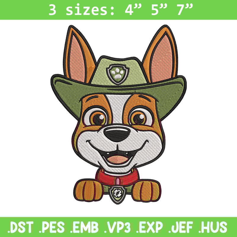 Tracker dog Embroidery Design, Paw patrol Embroidery, Embroidery File, Anime Embroidery, Anime shirt, Digital download..jpg