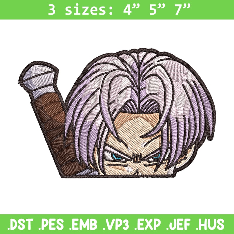 Trunks Peeker Embroidery Design, Dragonball Embroidery, Embroidery File, Anime Embroidery, Anime shirt, Digital download.jpg