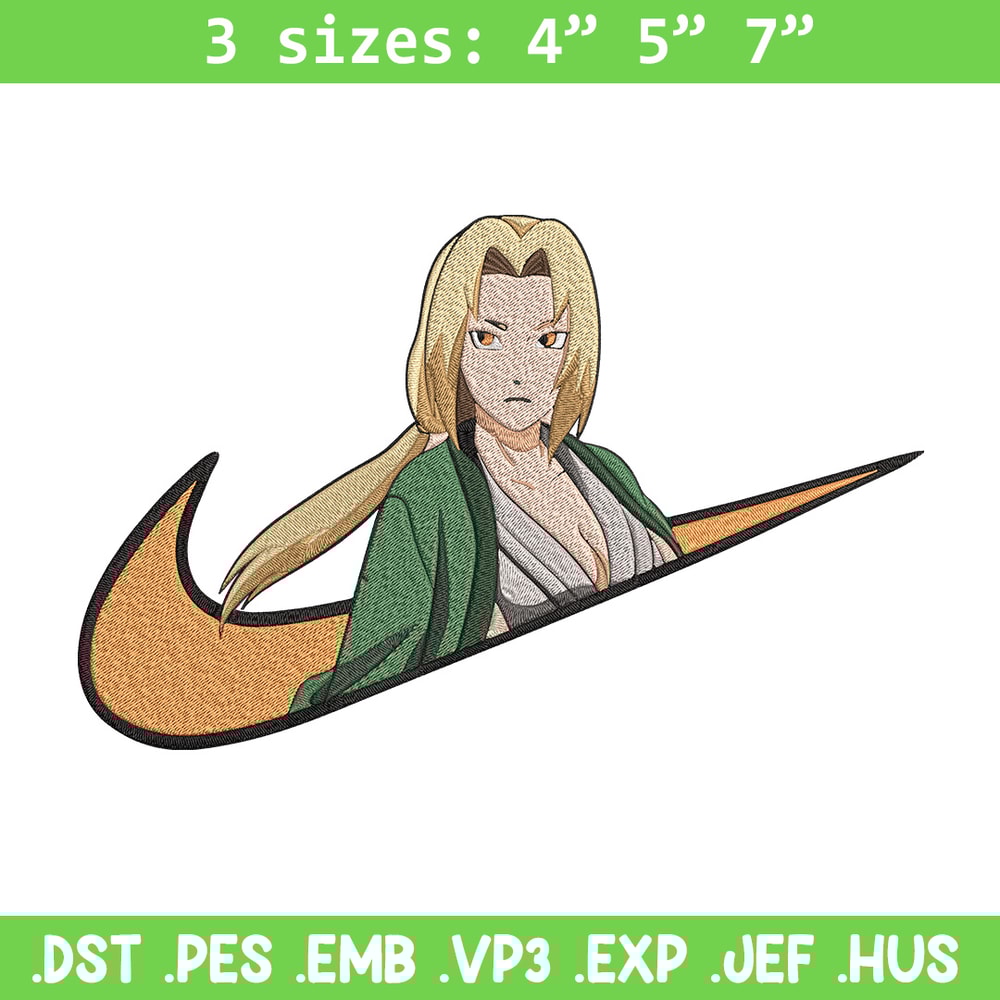 Tsunade x nike Embroidery Design, Naruto Embroidery, Embroidery File, Nike Embroidery, Anime shirt, Digital download.jpg