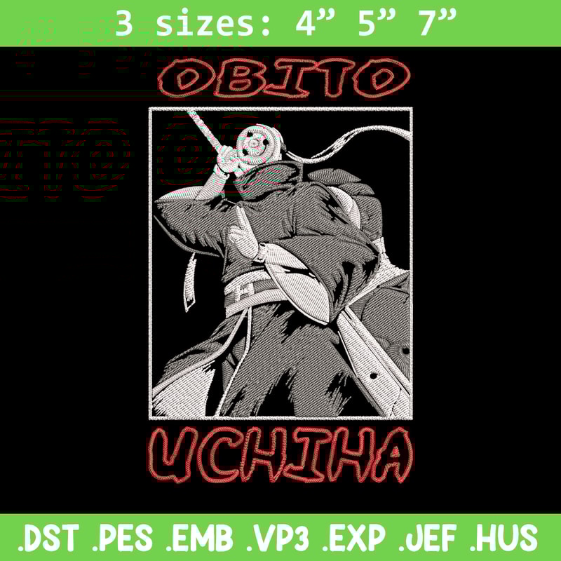 Uchiha Obito Embroidery Design, Naruto Embroidery, Embroidery File, Anime Embroidery,Anime shirt, Digital download.jpg