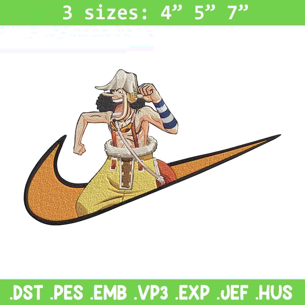 Usopp x nike Embroidery Design, One piece Embroidery, Embroidery File, Nike Embroidery, Anime shirt, Digital download.jpg