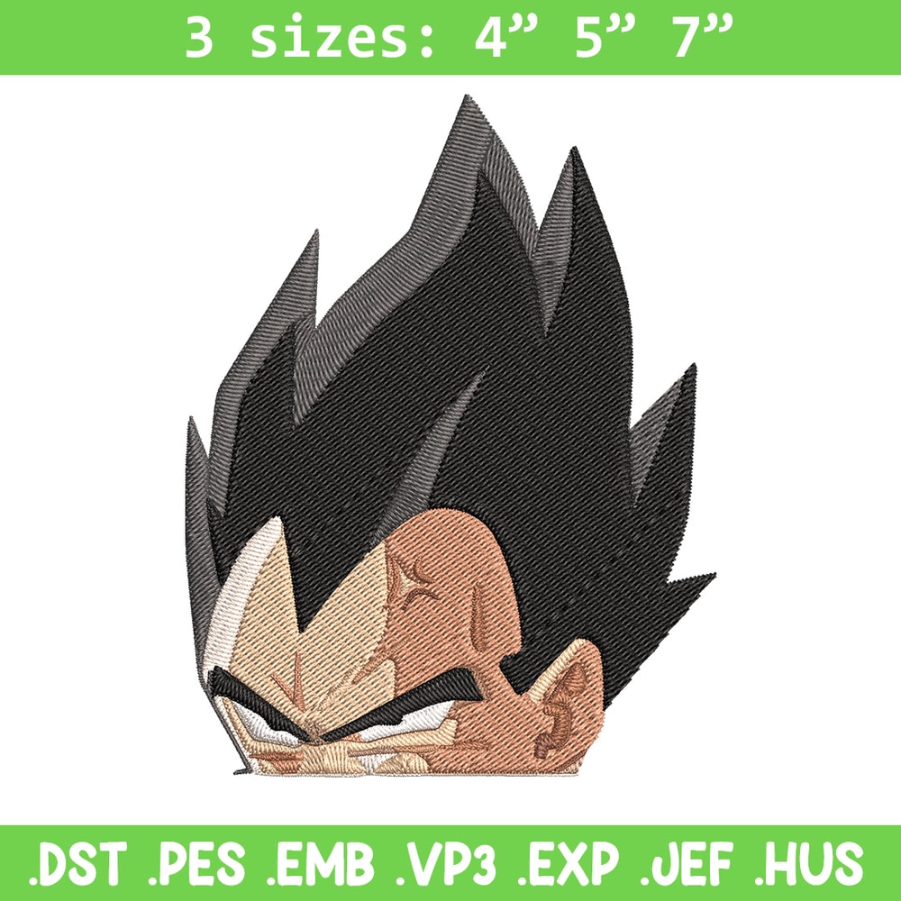 Vegeta peeker Embroidery Design, Dragonball Embroidery, Embroidery File, Anime Embroidery, Anime shirt, Digital download.jpg