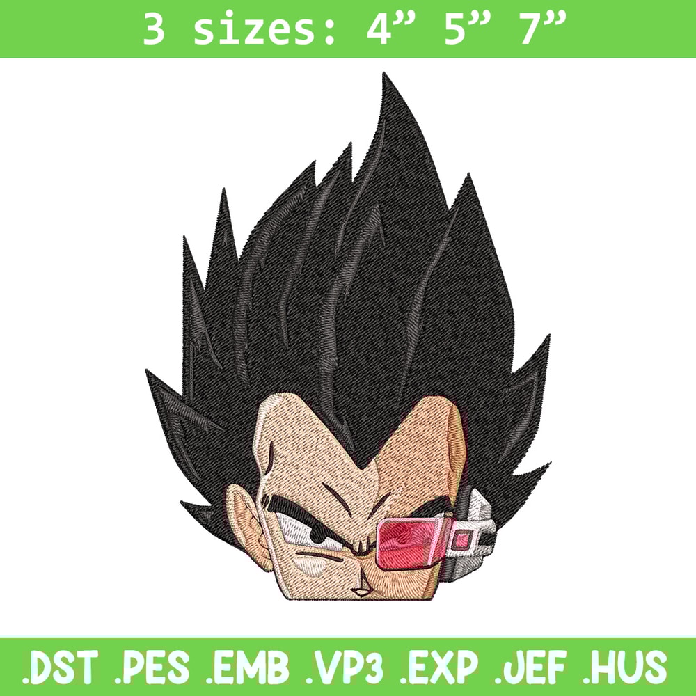 Vegeta peeker Embroidery Design, Dragonball Embroidery, Embroidery File, Anime Embroidery, Anime shirt,Digital download..jpg