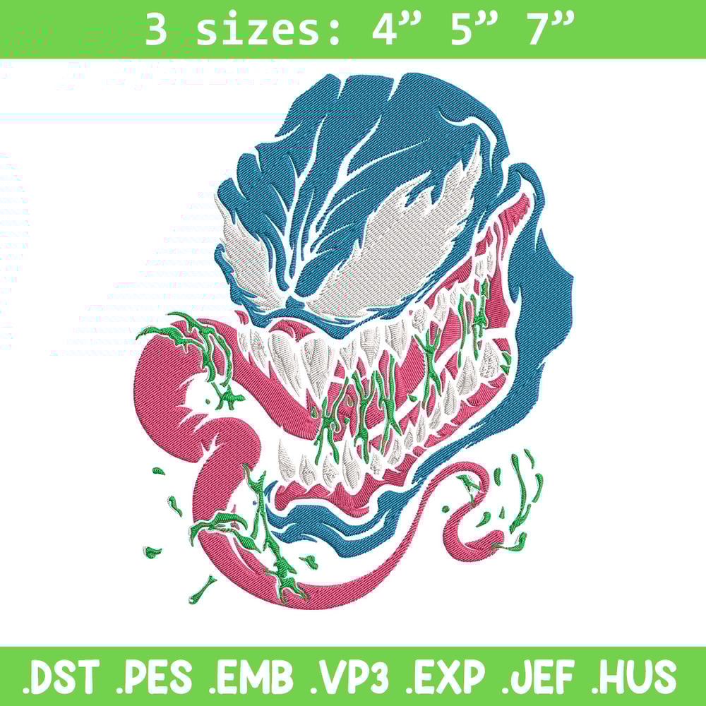 Venom face Embroidery Design, Venom Embroidery, Embroidery File, Anime Embroidery, Anime shirt, Digital download.jpg