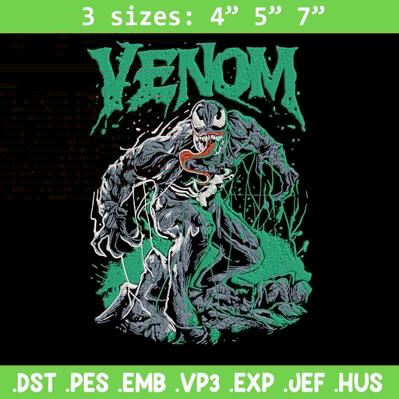 Venom poster Embroidery Design, Venom Embroidery, Embroidery File, Anime Embroidery, Anime shirt, Digital download.jpg