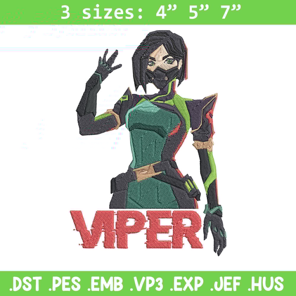 Viper poster Embroidery Design, Valorant Embroidery,Embroidery File,Anime Embroidery,Anime shirt,Digital download.jpg