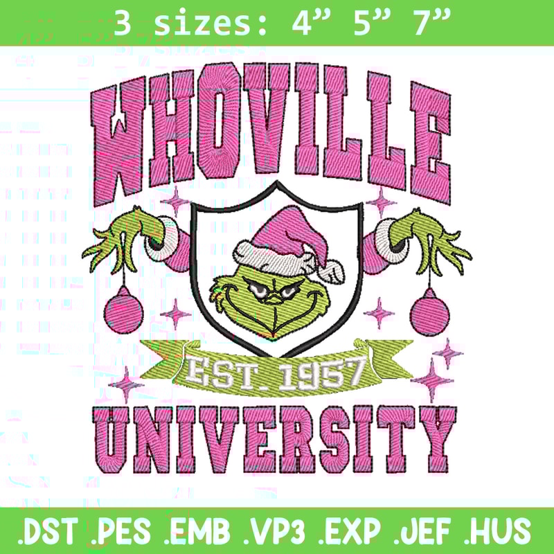 Whoville est1957 embroidery design, Grinch embroidery, Chrismas design,Embroidery shirt,Embroidery file,Digital download.jpg