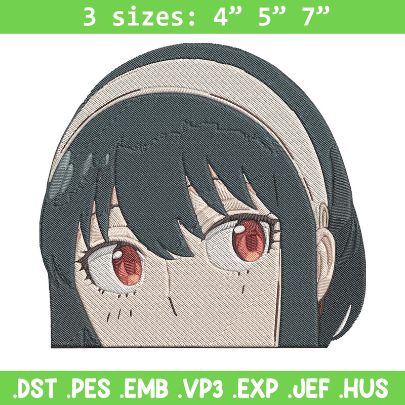 Yor peeker Embroidery Design, Spy x family Embroidery, Embroidery File, Anime Embroidery, Anime shirt, Digital download..jpg