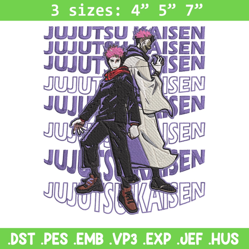 Yuji x sukuna Embroidery Design, Jujutsu Embroidery, Embroidery File, Anime Embroidery, Anime shirt, Digital download.jpg