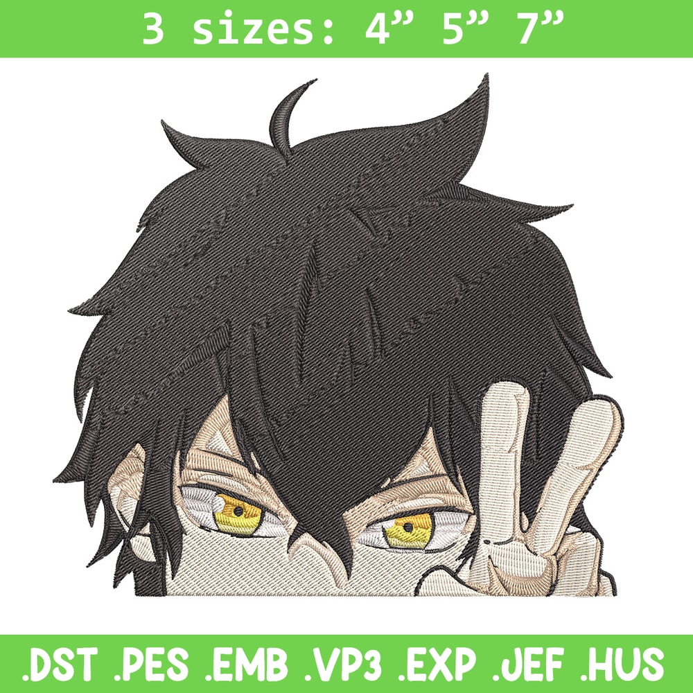 Yuno Peeker Embroidery Design, Black clover Embroidery, Embroidery File, Anime Embroidery, Anime shirt, Digital download.jpg