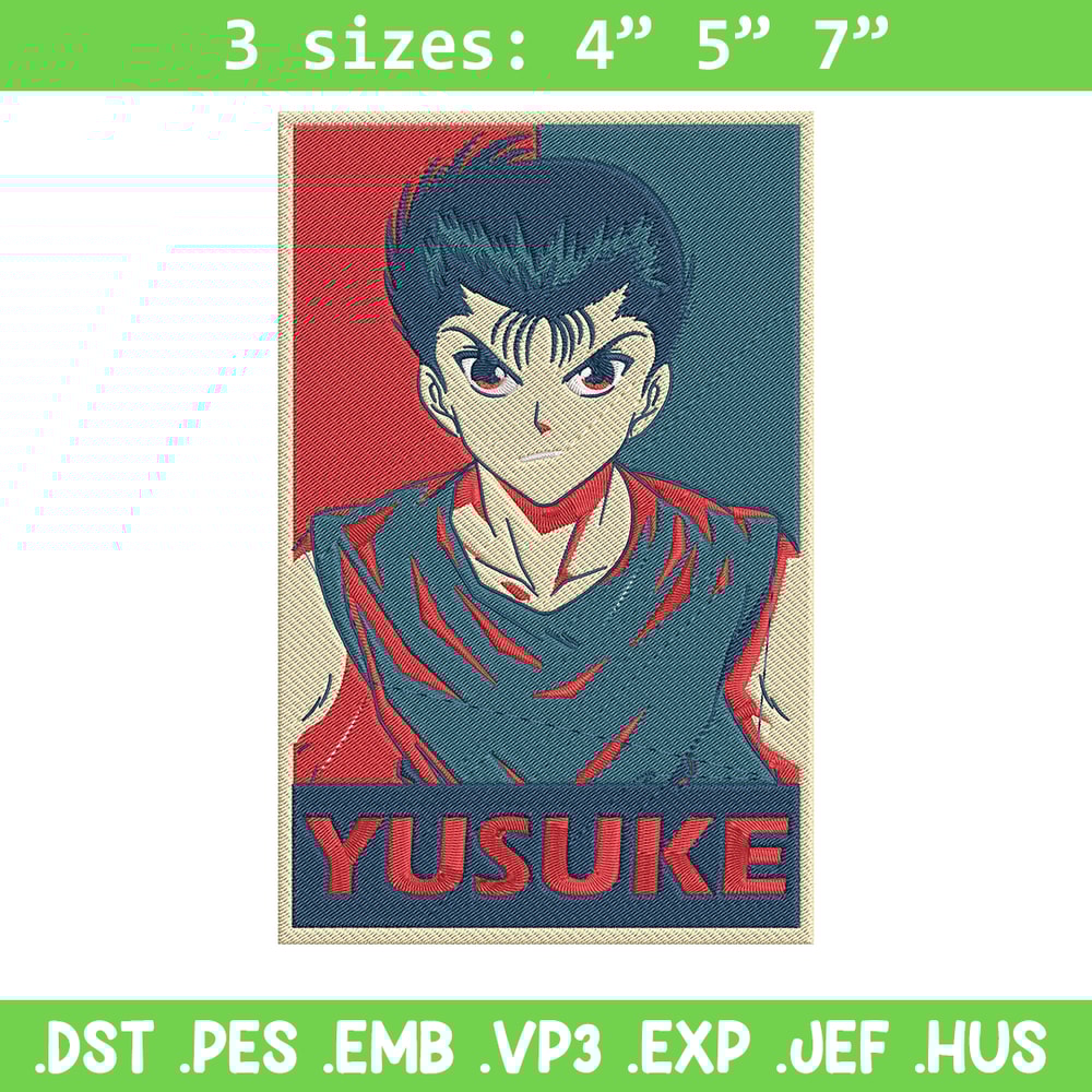 Yusuke box Embroidery Design, Yu Yu Hakusho Embroidery, Embroidery File, Anime Embroidery, Anime shirt, Digital download.jpg