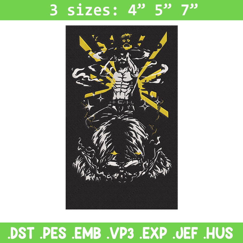 Zeke Yeager Embroidery Design, Aot Embroidery, Embroidery File, Anime Embroidery, Anime shirt, Digital download.jpg