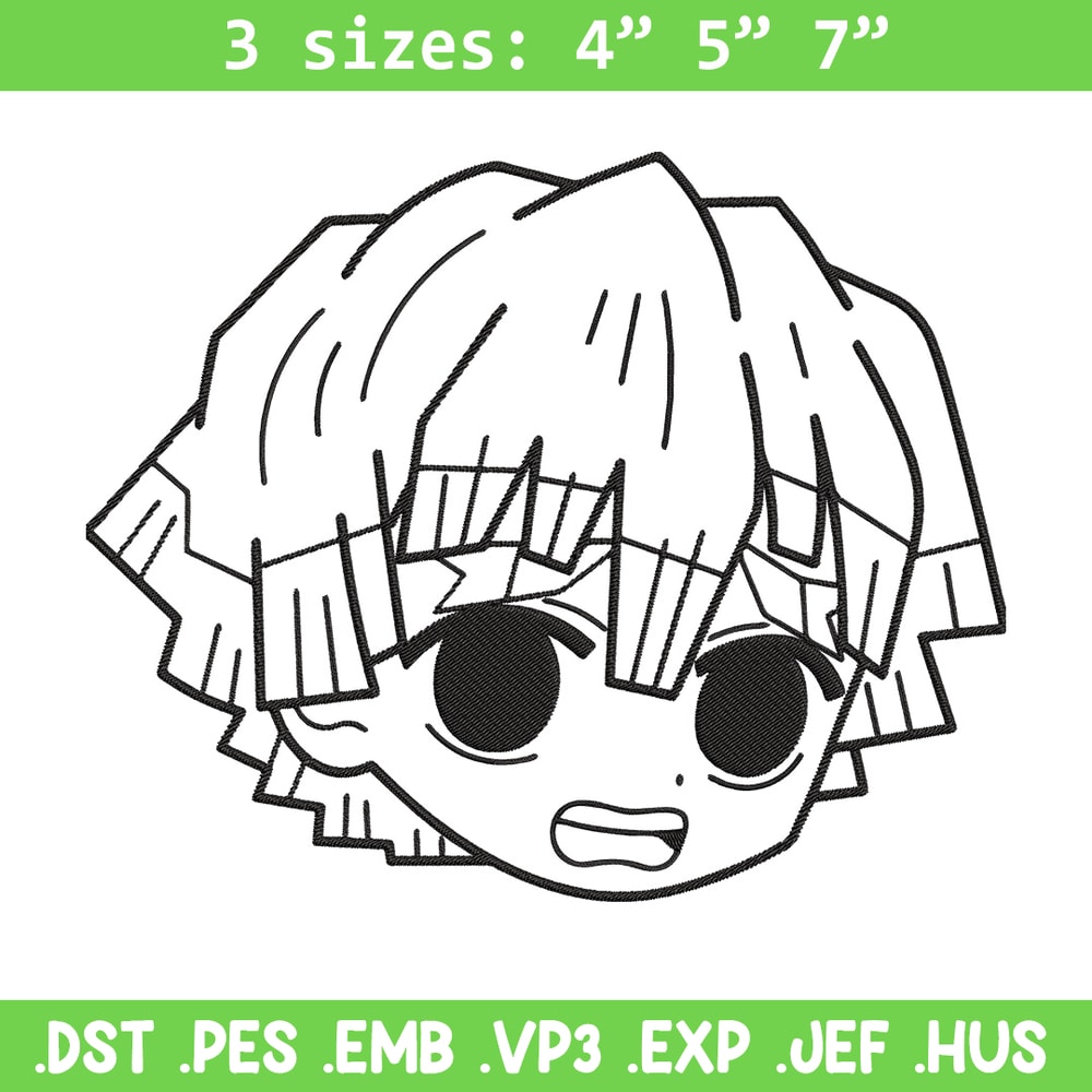 Zenitsu chibi Embroidery Design,Demon slayer Embroidery,Embroidery File,Anime Embroidery,Anime shirt, Digital download.jpg
