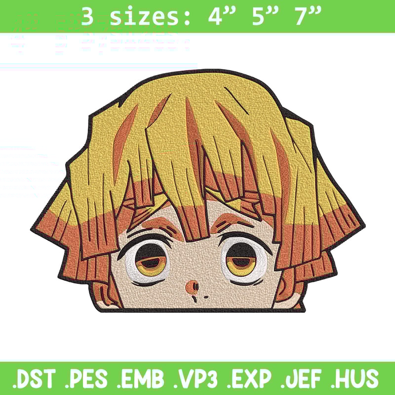 Zenitsu Peeker Embroidery Design, Demon slayer Embroidery, Embroidery File, Anime Embroidery,Anime shirt,Digital download.jpg