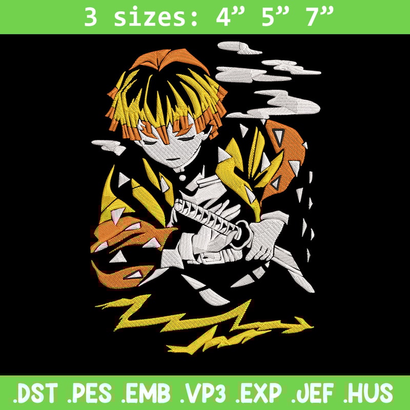 Zenitsu poster Embroidery Design,Demon slayer Embroidery,Embroidery File,Anime Embroidery,Anime shirt, Digital download..jpg