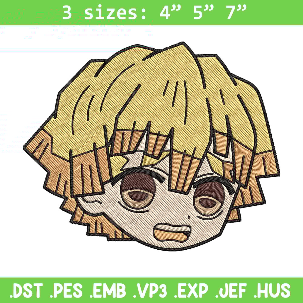 Zenitsu sticker Embroidery Design, Demon slayer Embroidery, Embroidery File, Anime Embroidery, Digital download.jpg