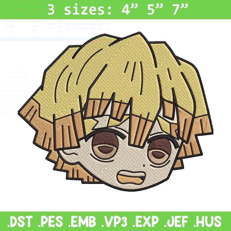 Zenitsu sticker Embroidery Design, Demon slayer Embroidery, Embroidery File, Anime Embroidery, Digital download.jpg