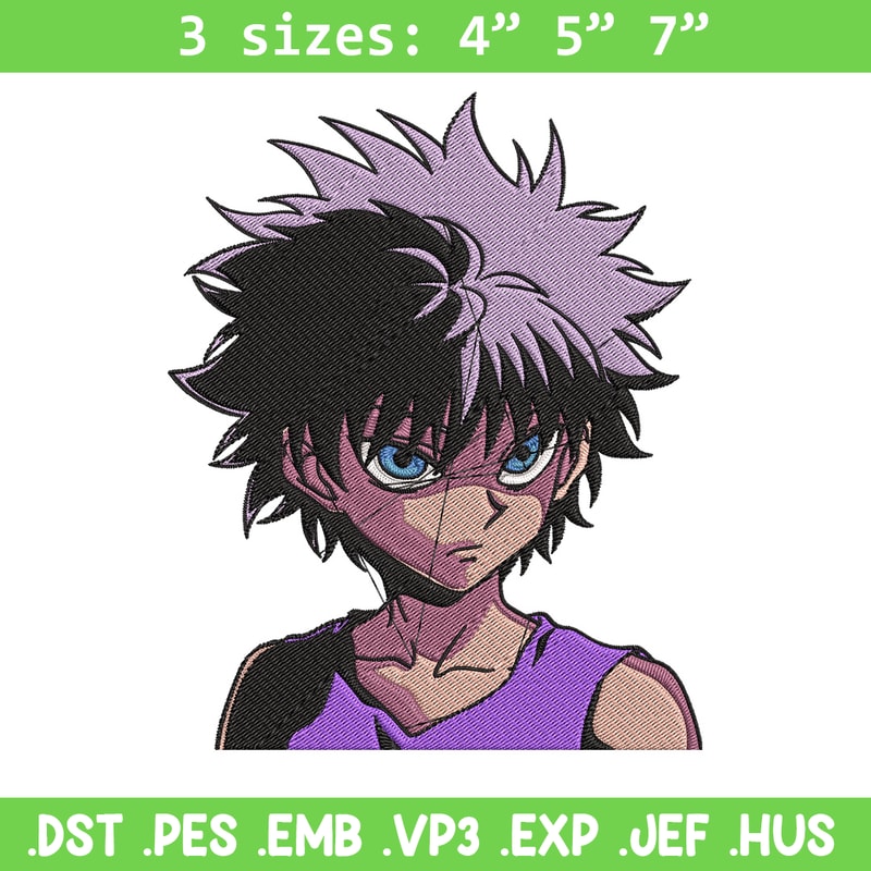 Zoldyck Killua Embroidery Design, Hxh Embroidery,Embroidery File, Anime Embroidery, Anime shirt, Digital download..jpg
