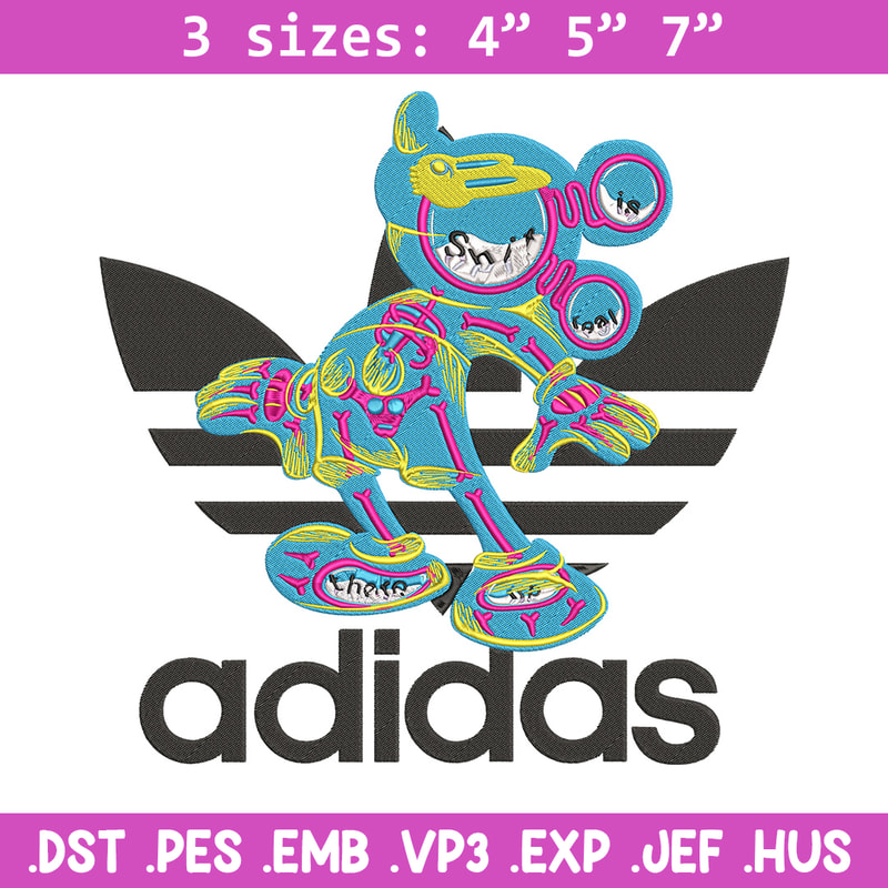 Adidas mickey Embroidery Design, Mickey Embroidery, Embroidery File, Adidas Embroidery, Anime shirt, Digital download.jpg