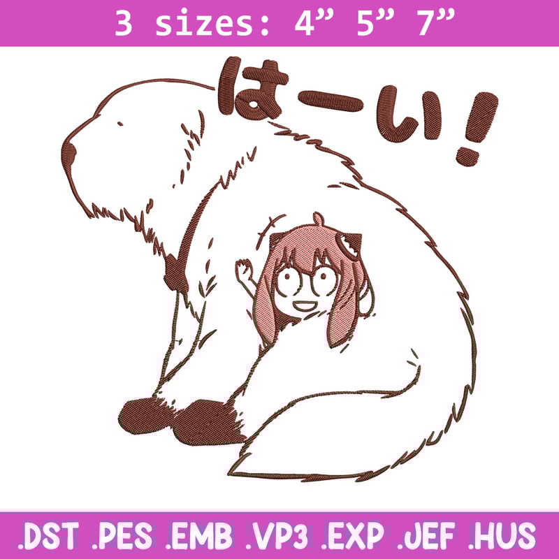 Anya and bond Embroidery Design, Spy x family Embroidery, Embroidery File, Anime Embroidery, Digital download.jpg