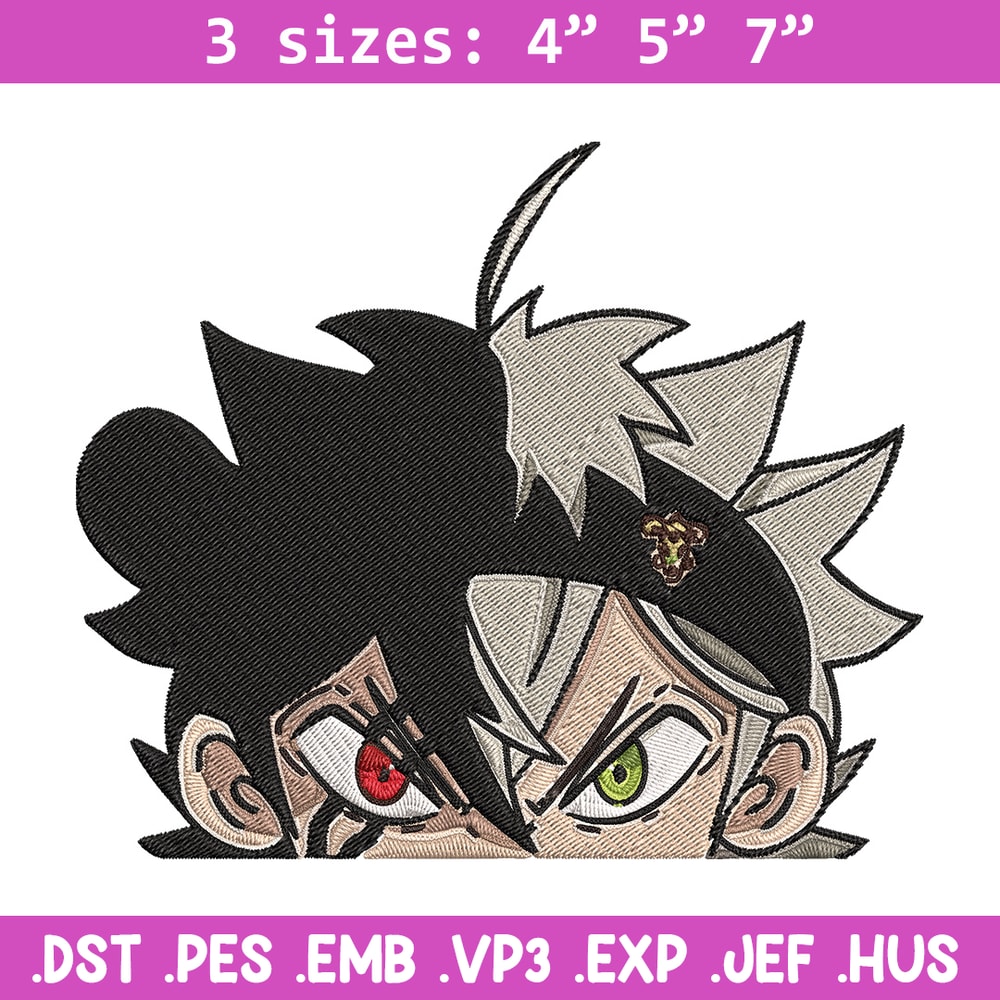 Asta Peeker Embroidery Design, Black clover Embroidery, Embroidery File, Anime Embroidery, Anime shirt,Digital download.jpg