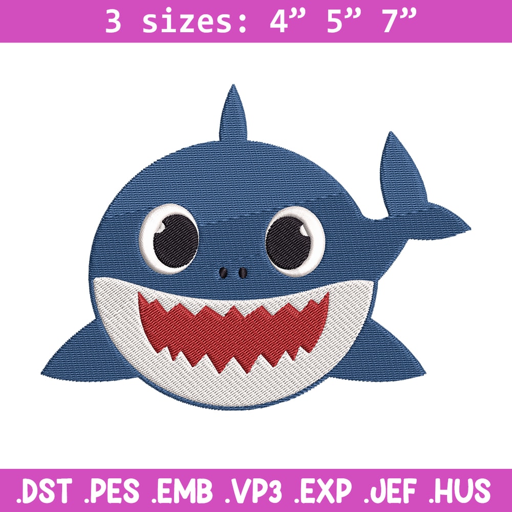 Baby Shark Embroidery Design, Shark Embroidery, cartoon shirt, Embroidery File, Embroidery design, Digital download..jpg