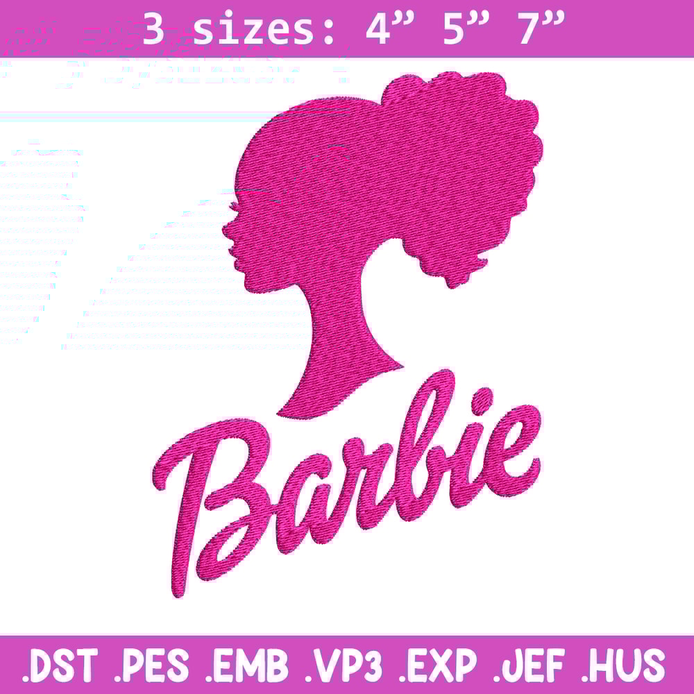 Barbie logo and her Embroidery, Barbie logo Embroidery, logo design, Embroidery File, logo shirt, Digital download..jpg