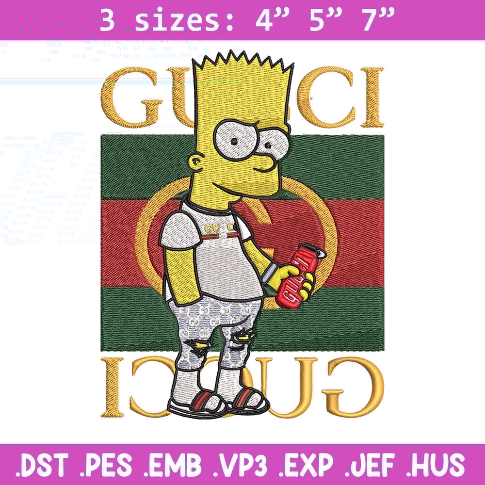 Bart gucci Embroidery Design, Gucci Embroidery, Embroidery File, Logo shirt, Sport Embroidery, Digital download.jpg