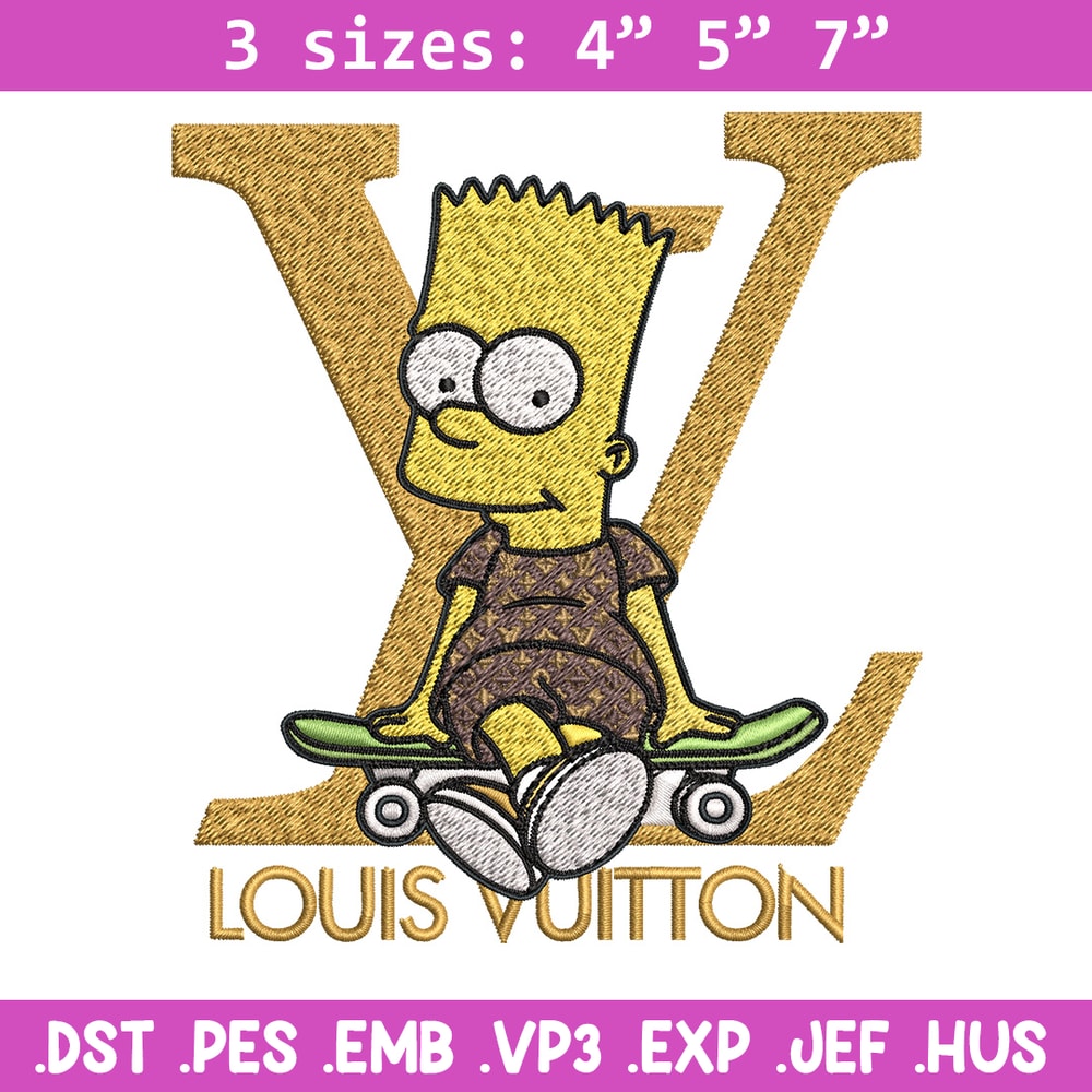Bart simpson lv Embroidery Design, LV Embroidery, Embroidery File, Logo shirt, Sport Embroidery, Digital download.jpg