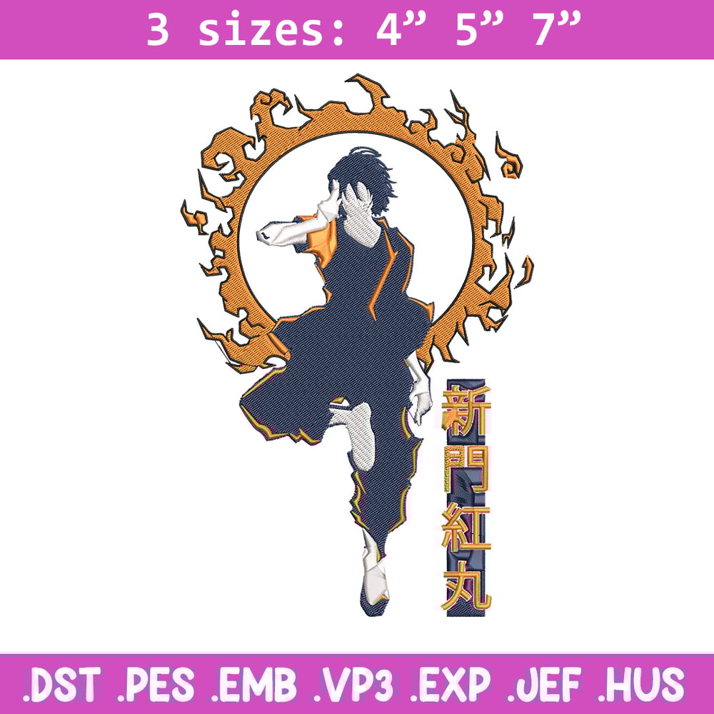 Benimaru Embroidery Design, Enen no Shouboutai Embroidery,Embroidery File,Anime Embroidery,Anime shirt,Digital download..jpg