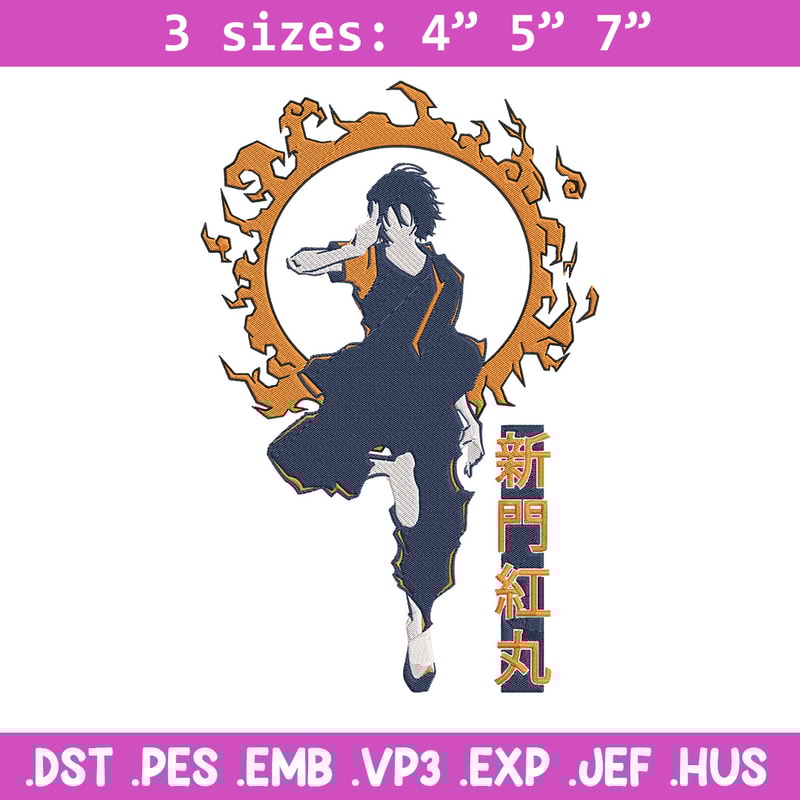 Benimaru Embroidery Design, Enen no Shouboutai Embroidery,Embroidery File,Anime Embroidery,Anime shirt,Digital download.jpg