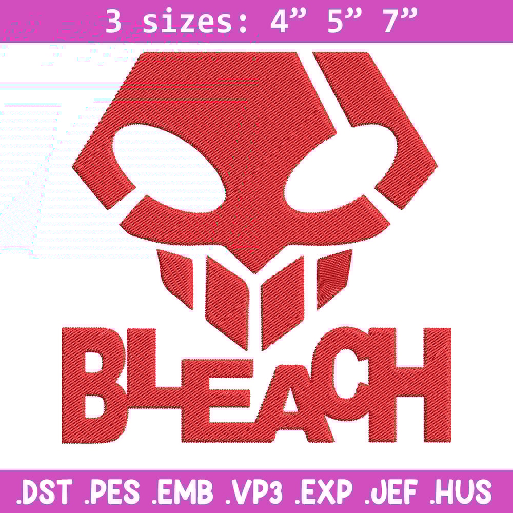 Bleach logo Embroidery Design, Bleach Embroidery, Embroidery File, Anime Embroidery, Anime shirt, Digital download.jpg