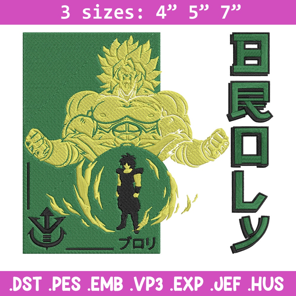 Broly poster Embroidery Design, Dragonball Embroidery, Embroidery File, Anime Embroidery, Anime shirt, Digital download.jpg