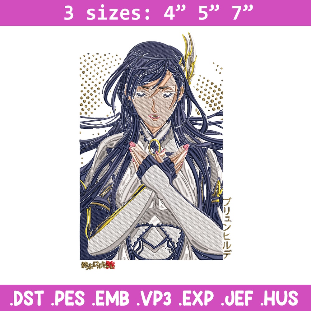 Brunhilde poster Embroidery Design, Ragnarok Embroidery, Embroidery File, Anime Embroidery, Anime shirt,Digital download.jpg