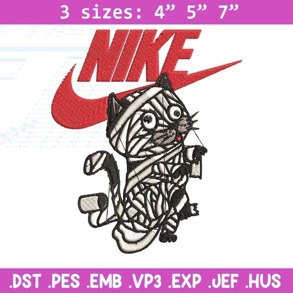 Cat Mummy Nike Embroidery design, Cat Mummy Nike Embroidery, Nike design, Embroidery file, Instant download..jpg