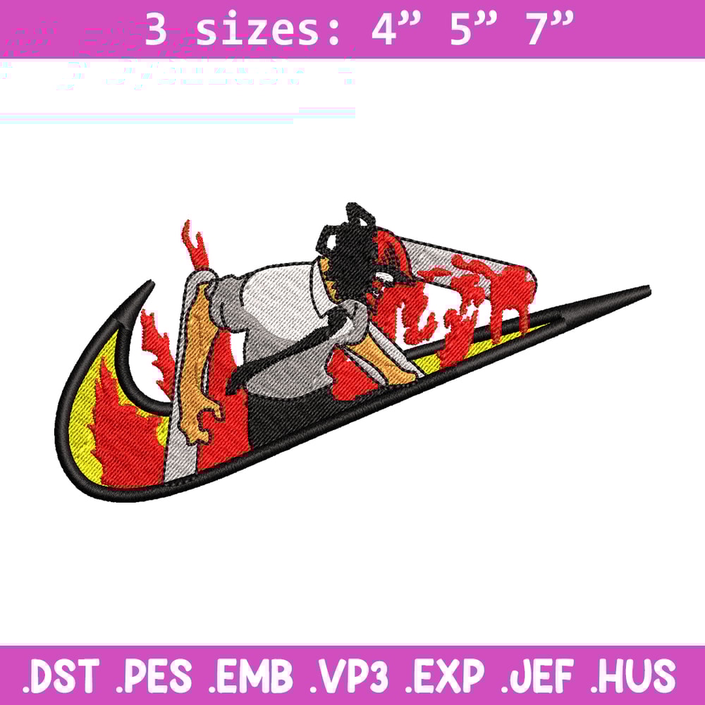 Chainsaw man Nike embroidery design, Chainsaw man embroidery, Nike design, anime design, anime shirt, Digital download.jpg