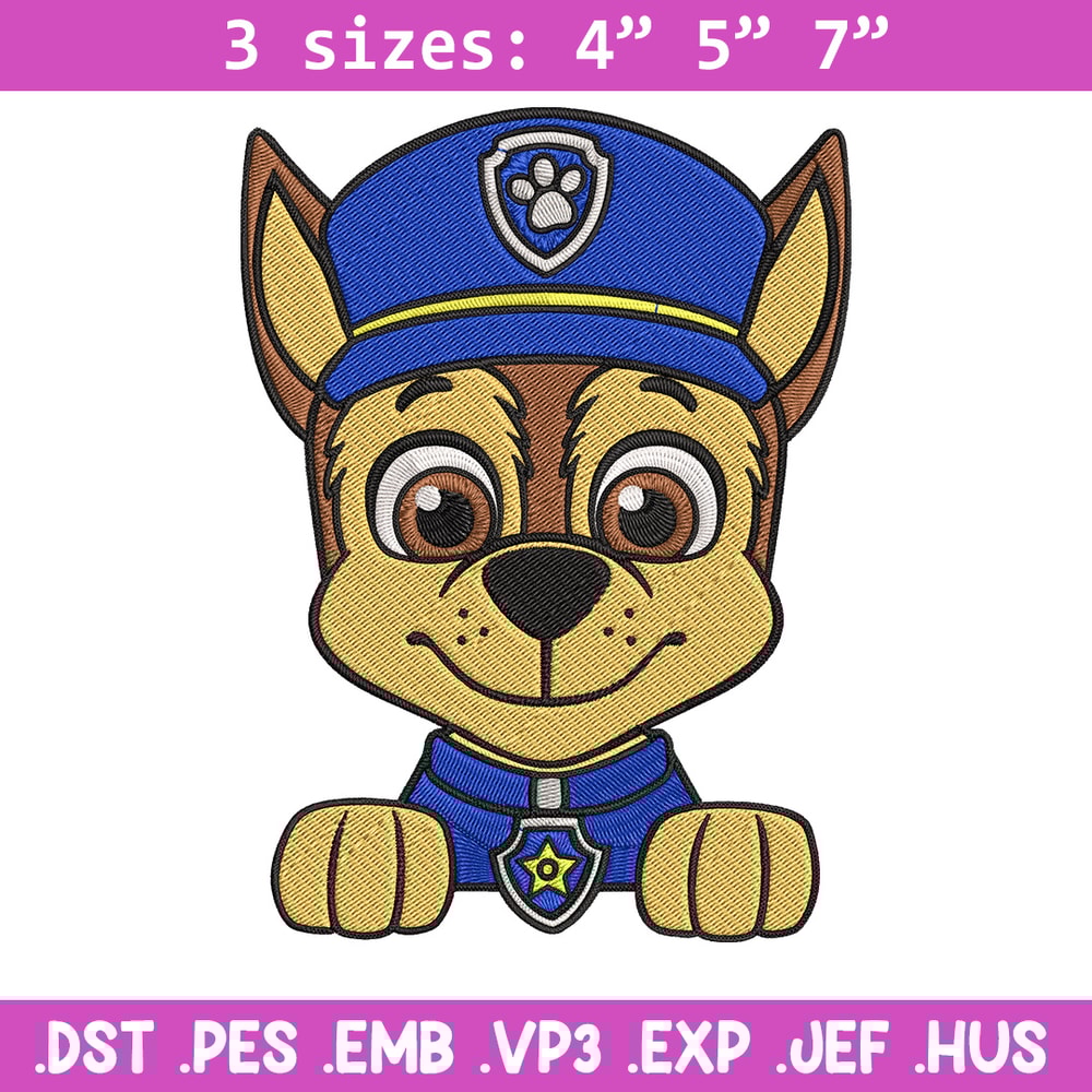 Chase Embroidery Design, Paw Patrol Embroidery, Embroidery File, Anime Embroidery, Anime shirt, Digital download.jpg
