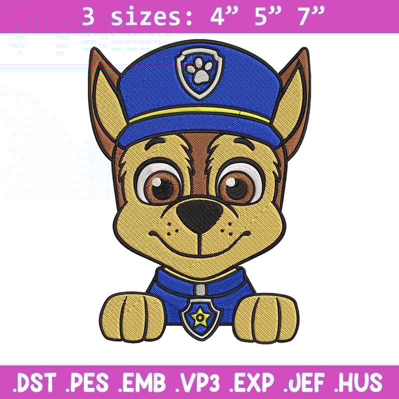 Chase Embroidery Design, Paw Patrol Embroidery, Embroidery File, Anime Embroidery, Anime shirt, Digital download.jpg