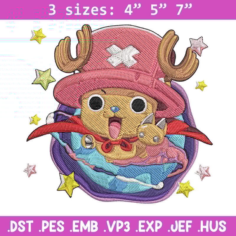Chopper cute Embroidery Design,One piece Embroidery, Embroidery File, Anime Embroidery, Anime shirt, Digital download.jpg