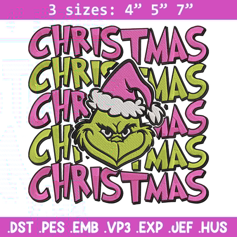 Chrismas Grinch Embroidery Design, Grinch Embroidery, Embroidery File, Chrismas Embroidery, Anime shirt,Digital download.jpg