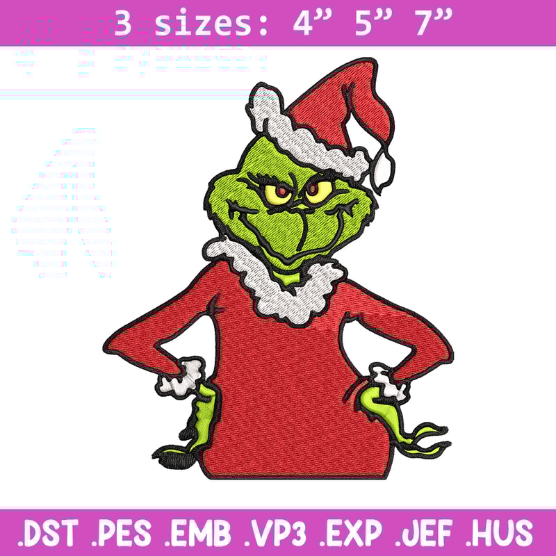 Christmas Grinch Embroidery design, Grinch christmas Embroidery, Embroidery File, Grinch design, Instant download..jpg