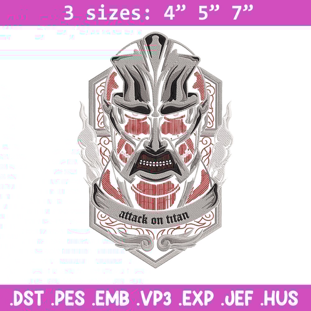 Colossal poster Embroidery Design, Aot Embroidery, Embroidery File, Anime Embroidery, Anime shirt, Digital download.jpg