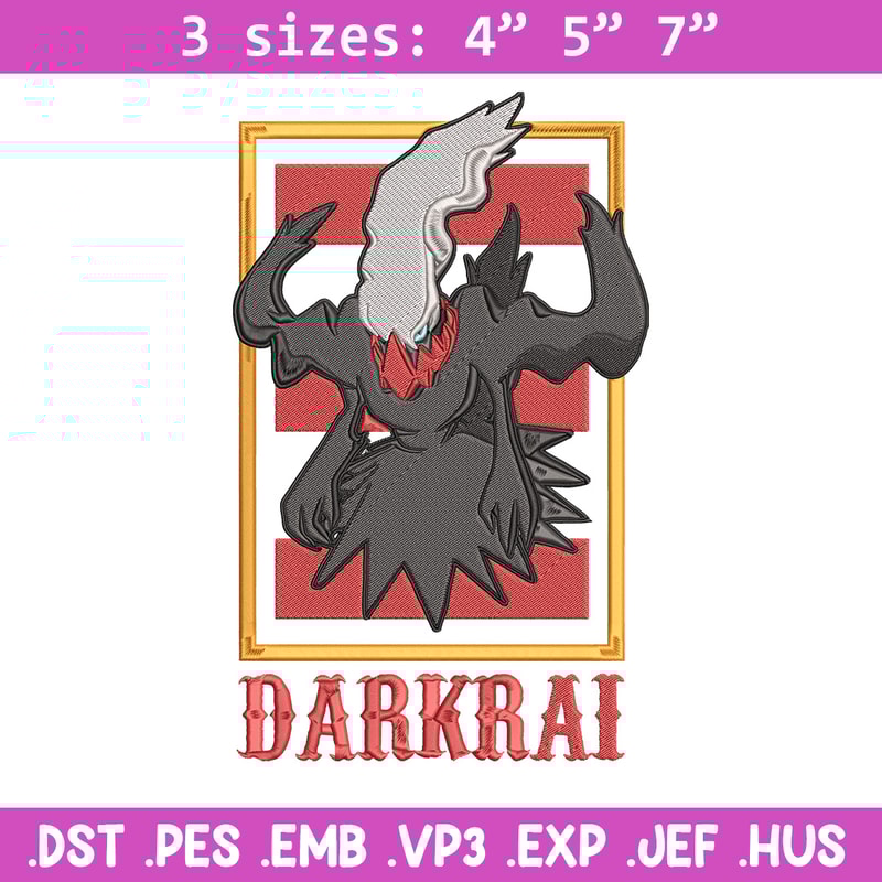Darkrai poster Embroidery Design, Pokemon Embroidery, Embroidery File, Anime Embroidery, Anime shirt, Digital download.jpg