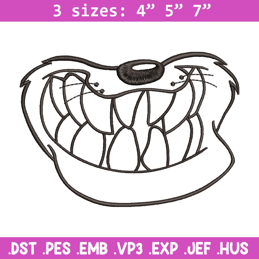 Dog black white embroidery design, cartoon embroidery, cartoon design, Embroidery file, cartoon shirt, Instant download.jpg