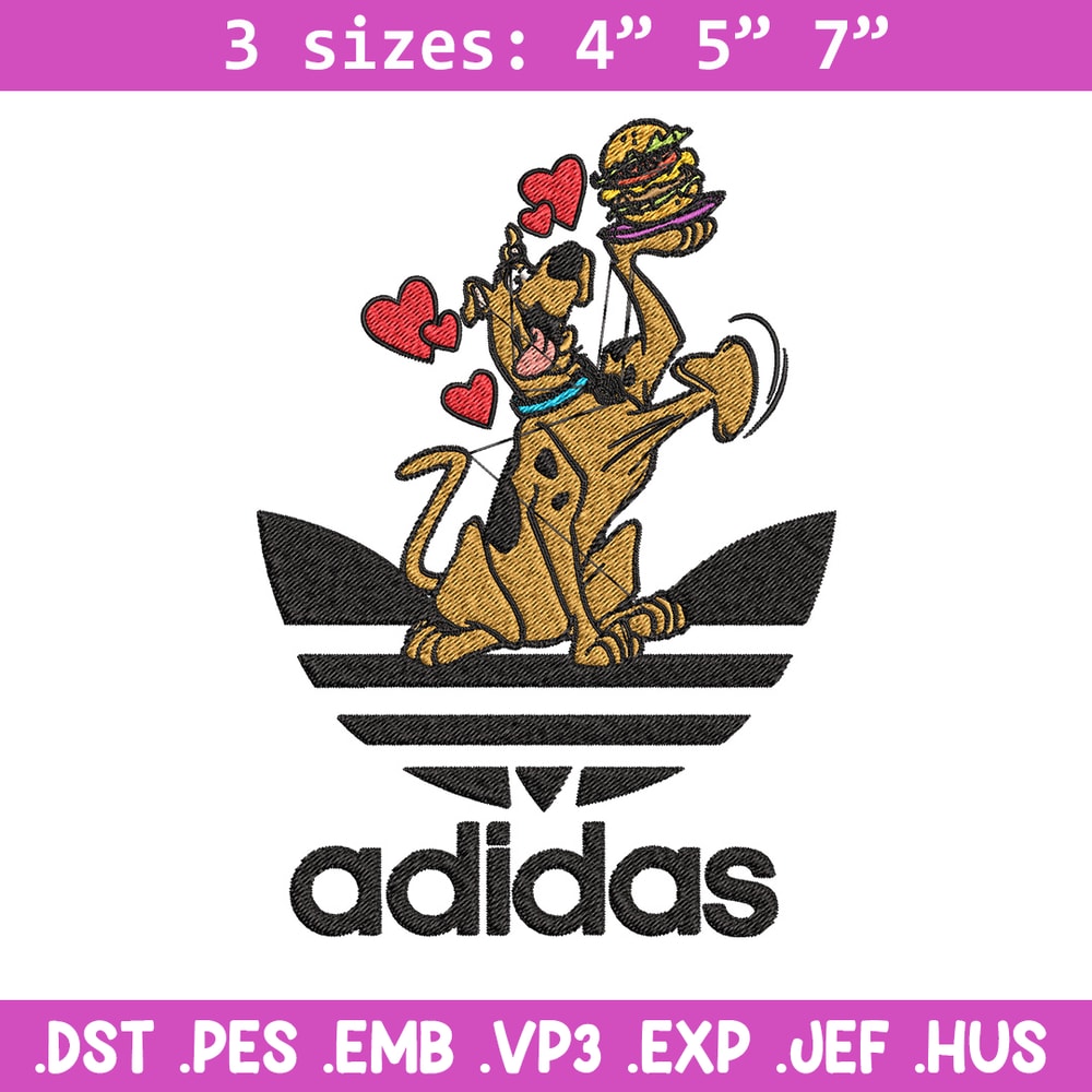 Dog love adidas Embroidery Design, Adidas Embroidery, Embroidery File, Brand Embroidery, Logo shirt, Digital download.jpg