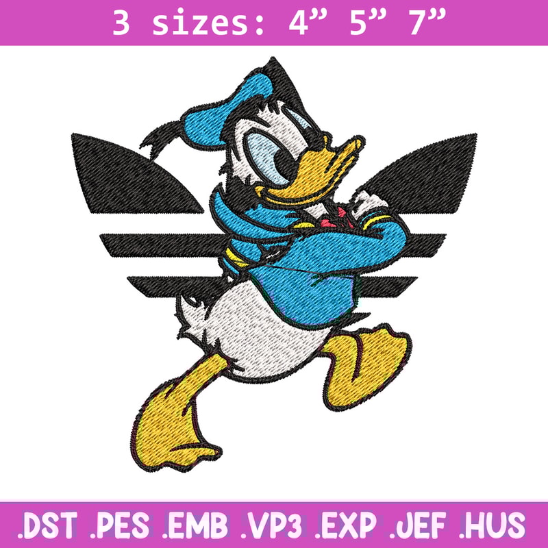 Duck cartoon adidas Embroidery Design, Adidas Embroidery, Brand Embroidery, Embroidery File, Logo shirt,Digital download.jpg