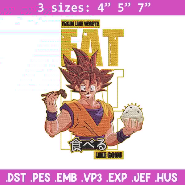 Eat like goku Embroidery Design, Dragonball Embroidery,Embroidery File, Anime Embroidery, Anime shirt, Digital download..jpg